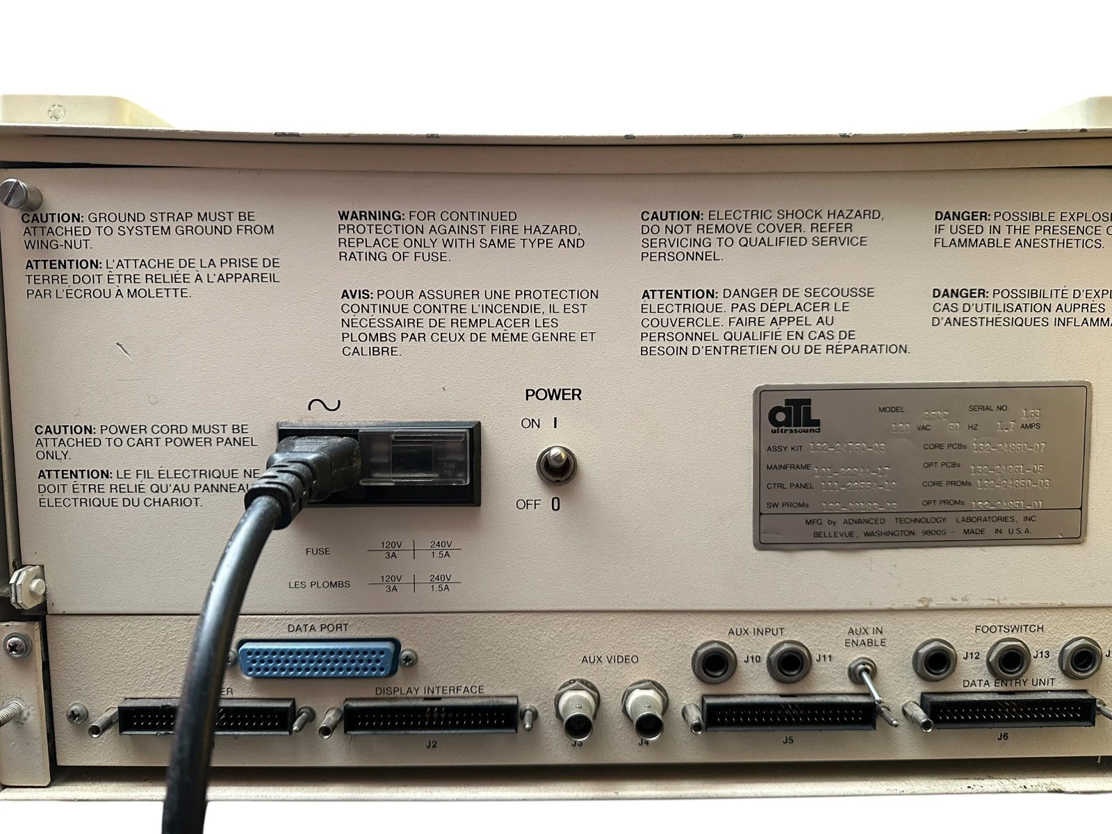 ATL Imager 860C Diagnostic Ultrasound Control Console – Vintage Medical Imaging — photo 7 of 10
